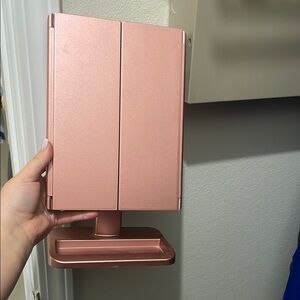 Rose Gold Tri-Fold Vanity Mirror